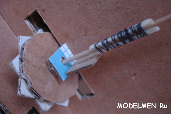 Toy with balls, made of cardboard (Marble machine)