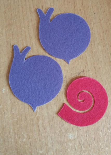 Brooch made of felt snail. Master Class.