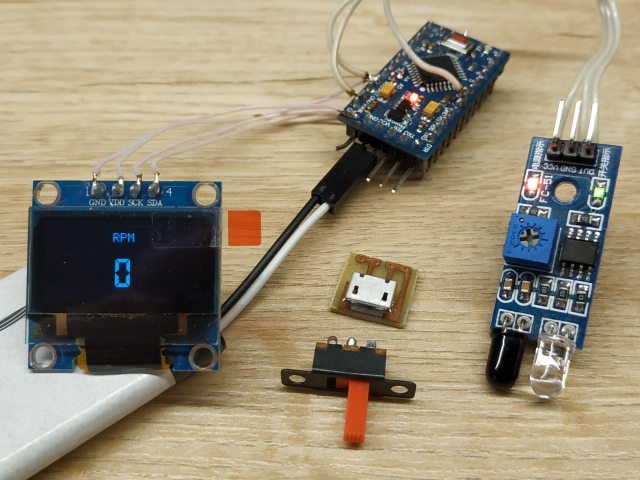 Arduino tachometer with optical gauge